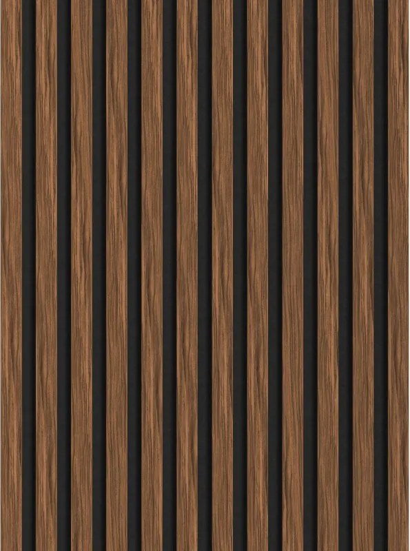 Mexen Lam-F akoestische wandlamellen 275 x 30 cm, vilt 8 mm, technisch fineer, Robijn Mahonie - S105-275307-3015-013