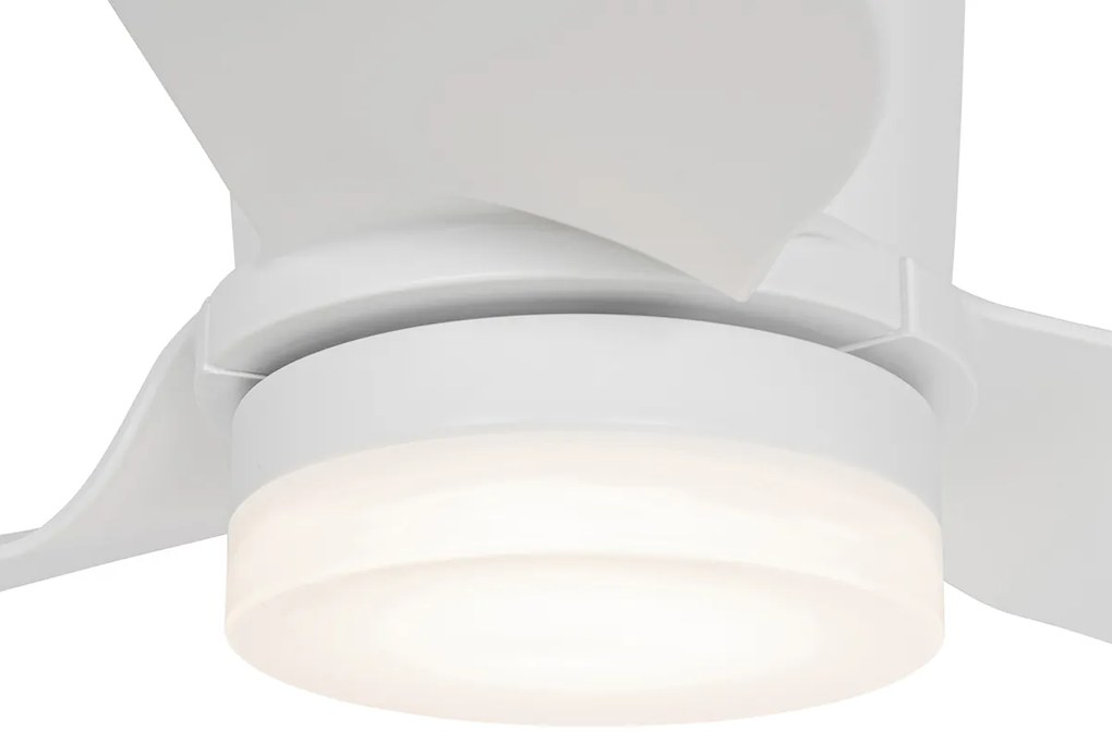 Plafondventilator met lamp wit 123cm incl. LED dimbaar met afstandsbediening - Patty Modern rond Binnenverlichting Lamp