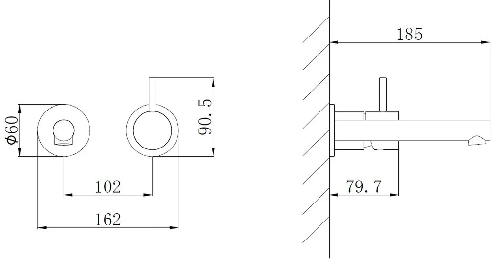 Mueller Stylo inbouw wastafelkraan PVD-coating chroom