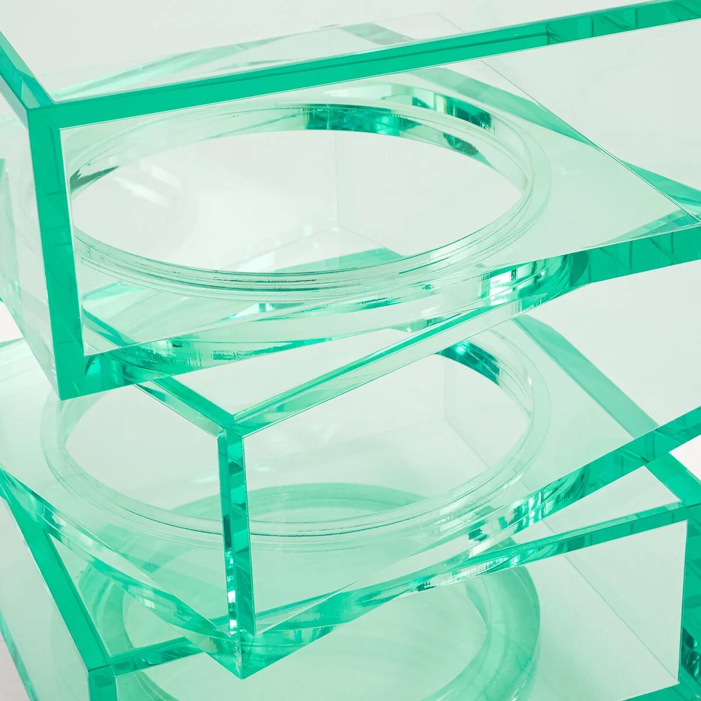 Bijzettafel in acryl kubussen, Akrili.