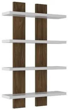 Wandmeubel Wit Homemania  Nergis Plank, Modern, Wit, Walnoot, 50 x 17 x 80 cm