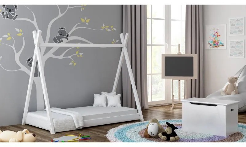 Peuter Wit Eenpersoons hemelbed - Titus Tipi-stijl voor kinderen Kinderen Peuter Junior 5059914020913 Children's Beds Home, 180x90, 12 cm latex met h
