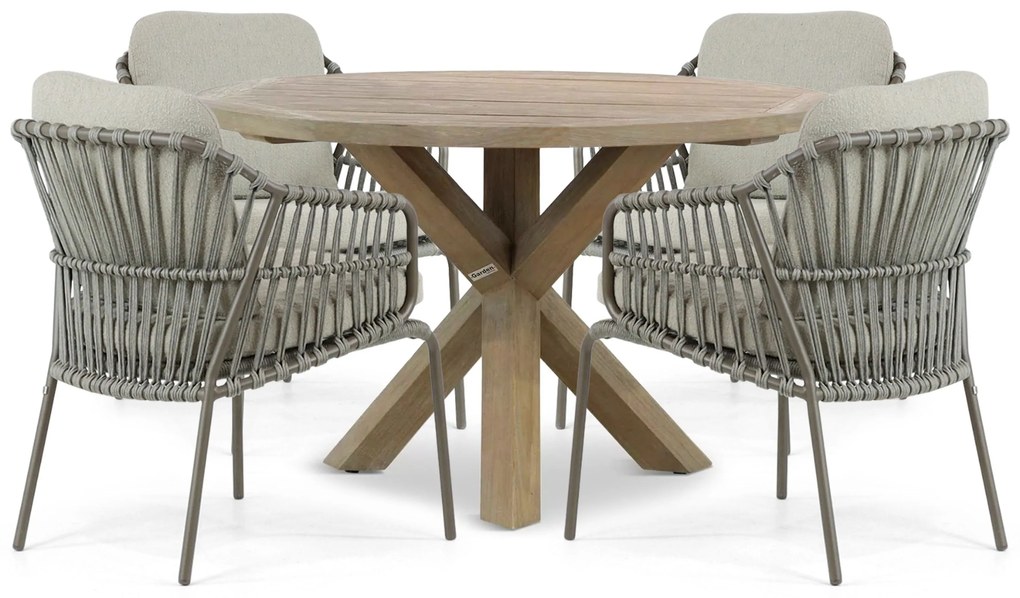 Tuinset 4 personen  Aluminium/rope Taupe 4 Seasons Outdoor Capalbio/Sand