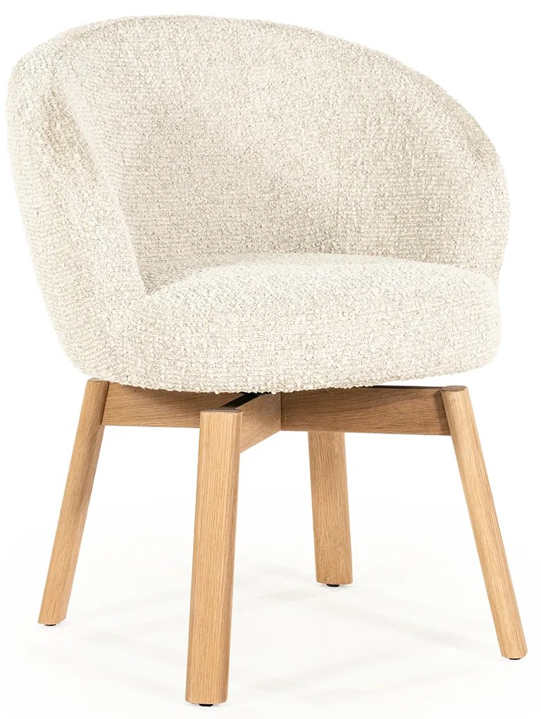 Eleonora Livia Eetstoel Hout Frame Beige