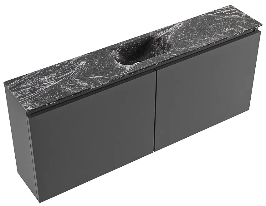 Mondiaz Ture DLux toiletmeubel 120cm dark grey met wastafel lava midden zonder kraangat