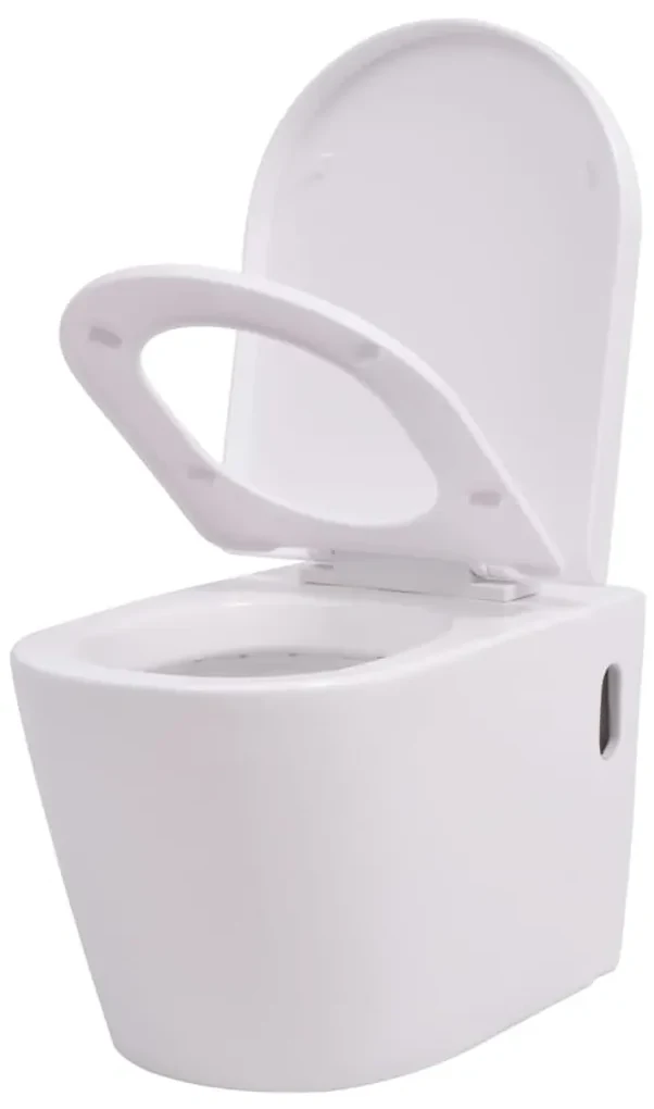 vidaXL Hangend toilet keramiek wit