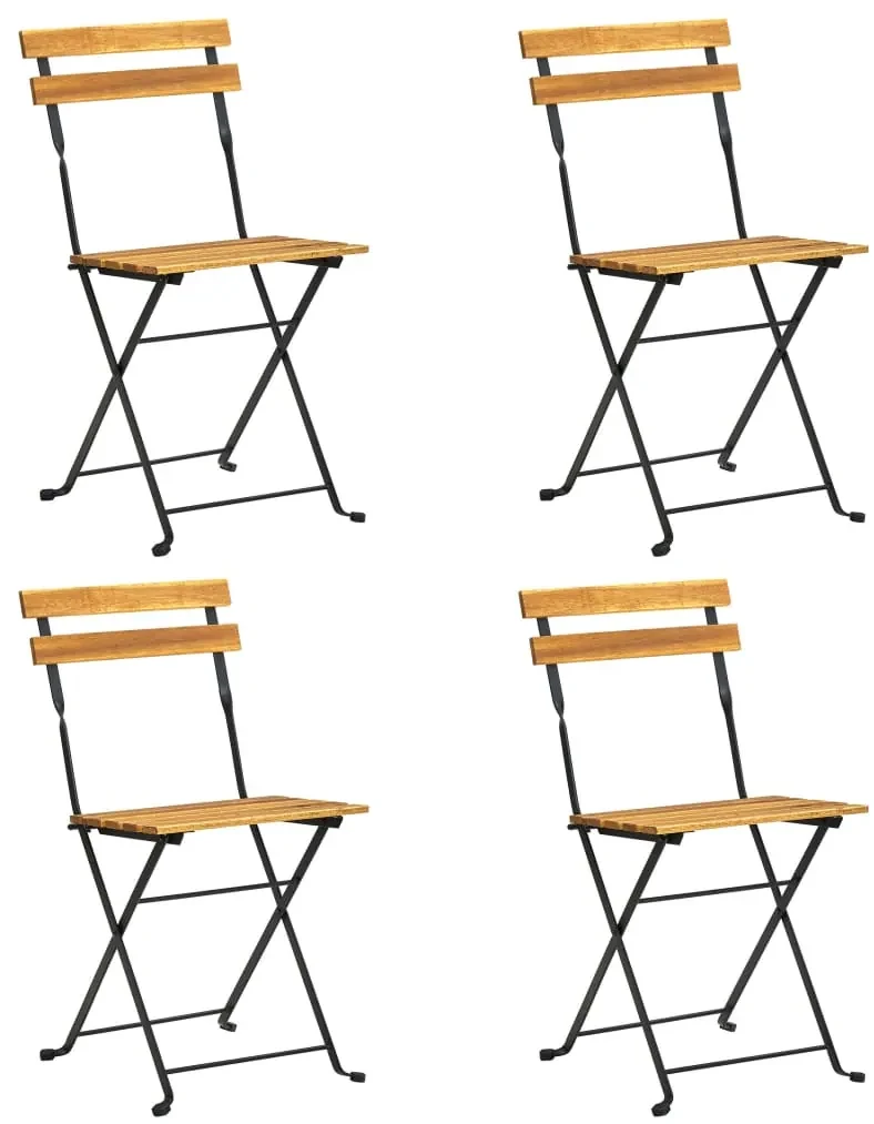 vidaXL Bistrostoelen inklapbaar 4 st massief acaciahout