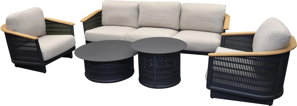 Showroommodel Lattice stoel bank loungeset 5 delig aluminium antraciet