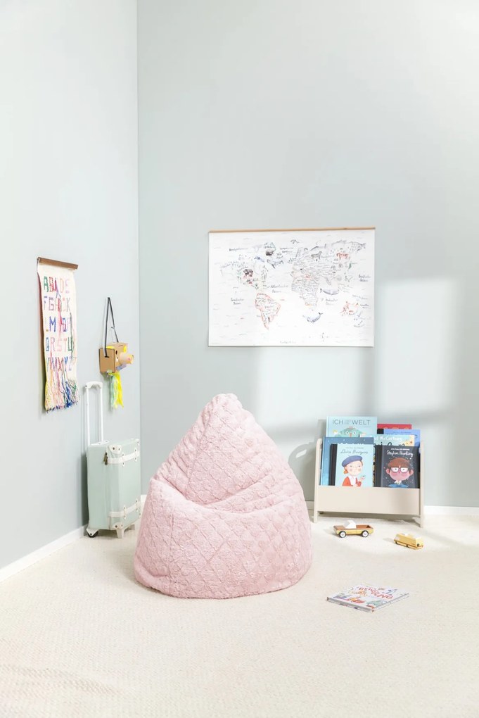 Kinder Zitzak Zitzak Fluffy Hearts L - Roze