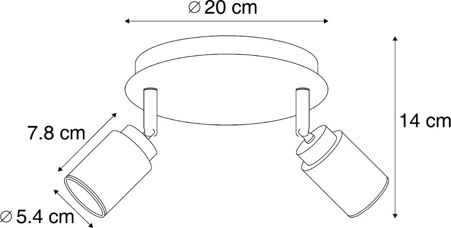 Moderne badkamer spot beige 2-lichts IP44 - Ducha