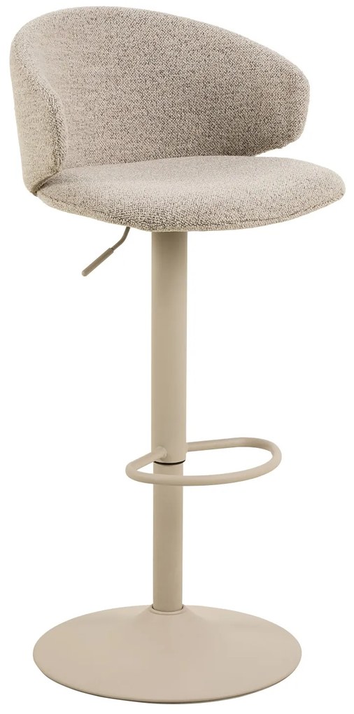 NELA Beige Latte (stof Monza 60 FR)/beige poten - DRAAIBARE BARKRUK MET BEKLEDING -VOOR KEUKEN RESTAURANT
