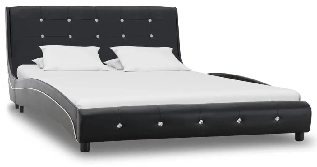 vidaXL Bed met traagschuim matras kunstleer zwart 120x200 cm