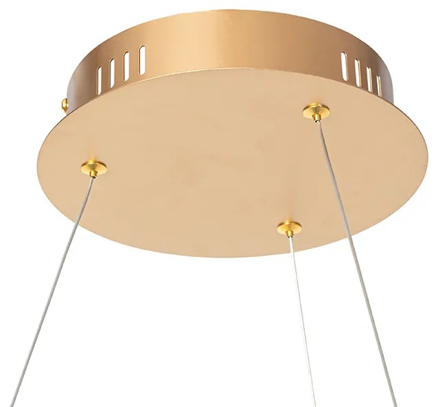 Design hanglamp goud 80 cm incl. LED 3-staps dimbaar - Anello