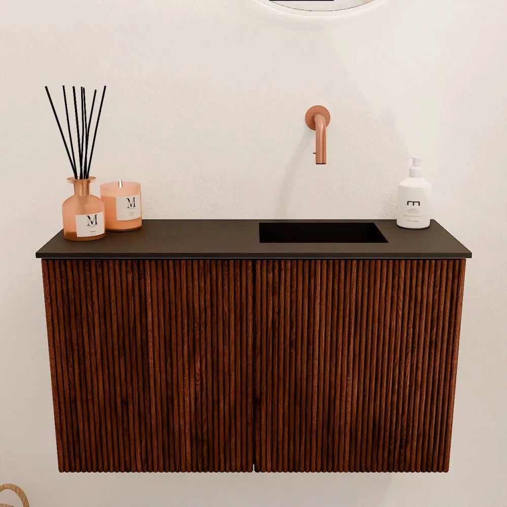 Mondiaz Joya 70cm toiletmeubel ruby met wastafel faye rechts zonder kraangat urban