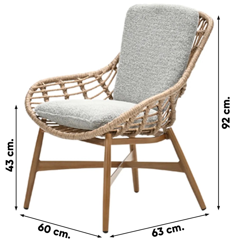 Castello loungestoel - Natural rotan - inclusief kussens OP=OP