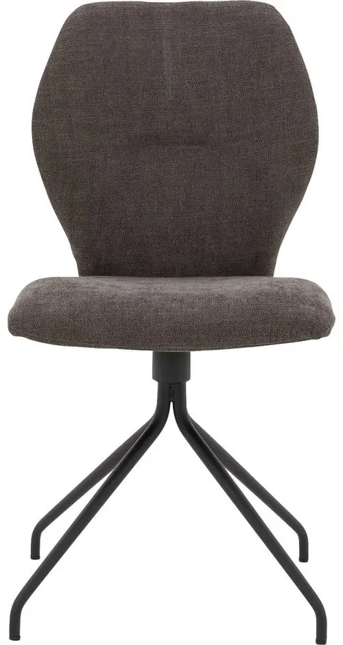 Goossens Eetkamerstoel Hera bruin stof leuning, modern design