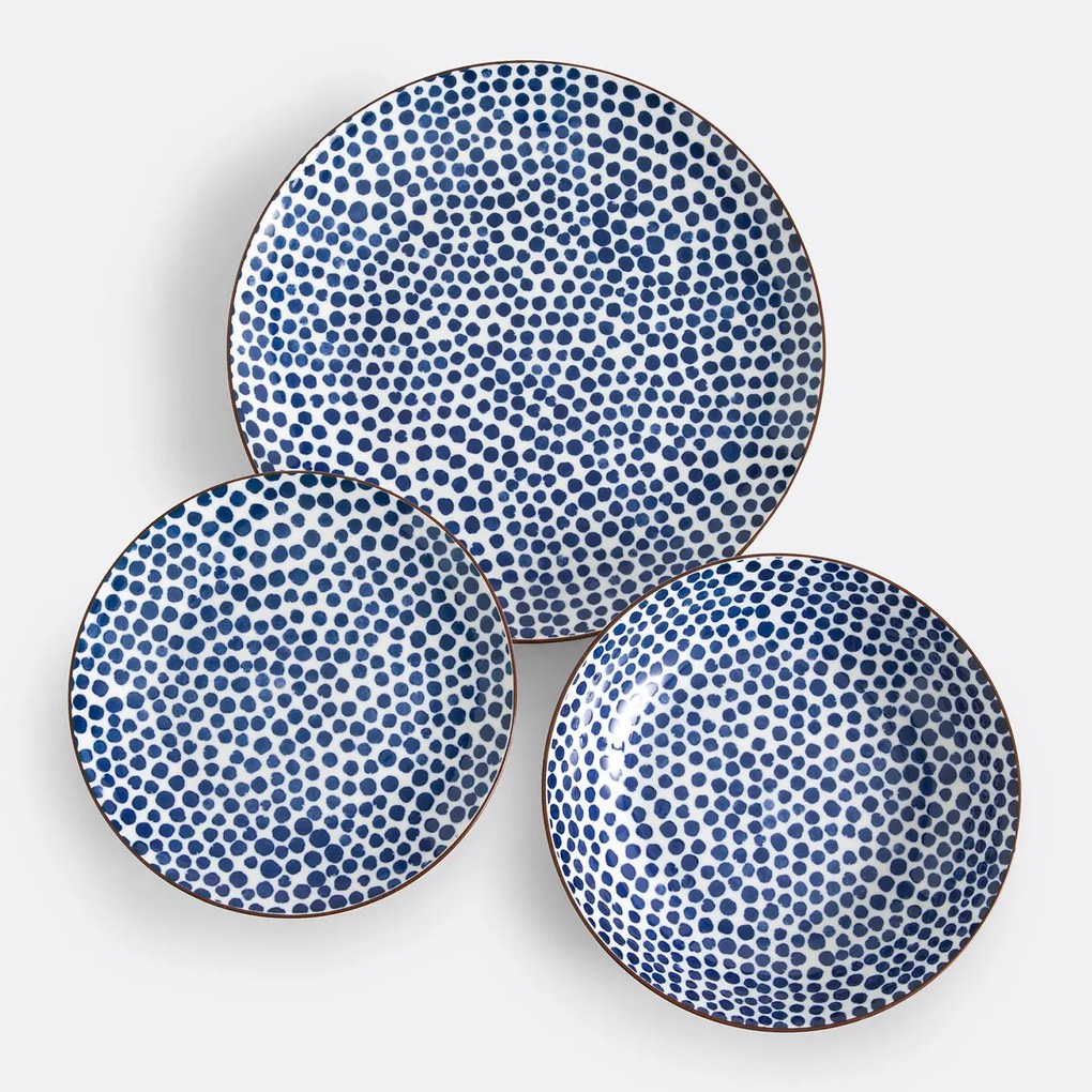Servies van 18 borden in porselein, Sienna