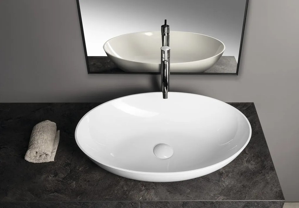 Polysan Banera waskom ovaal 60x40cm wit glans