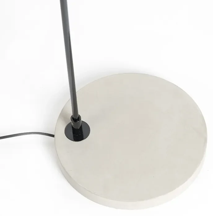 Moderne vloerlamp met zwarte kap - Bend Modern E27 Binnenverlichting Steen / Beton Lamp