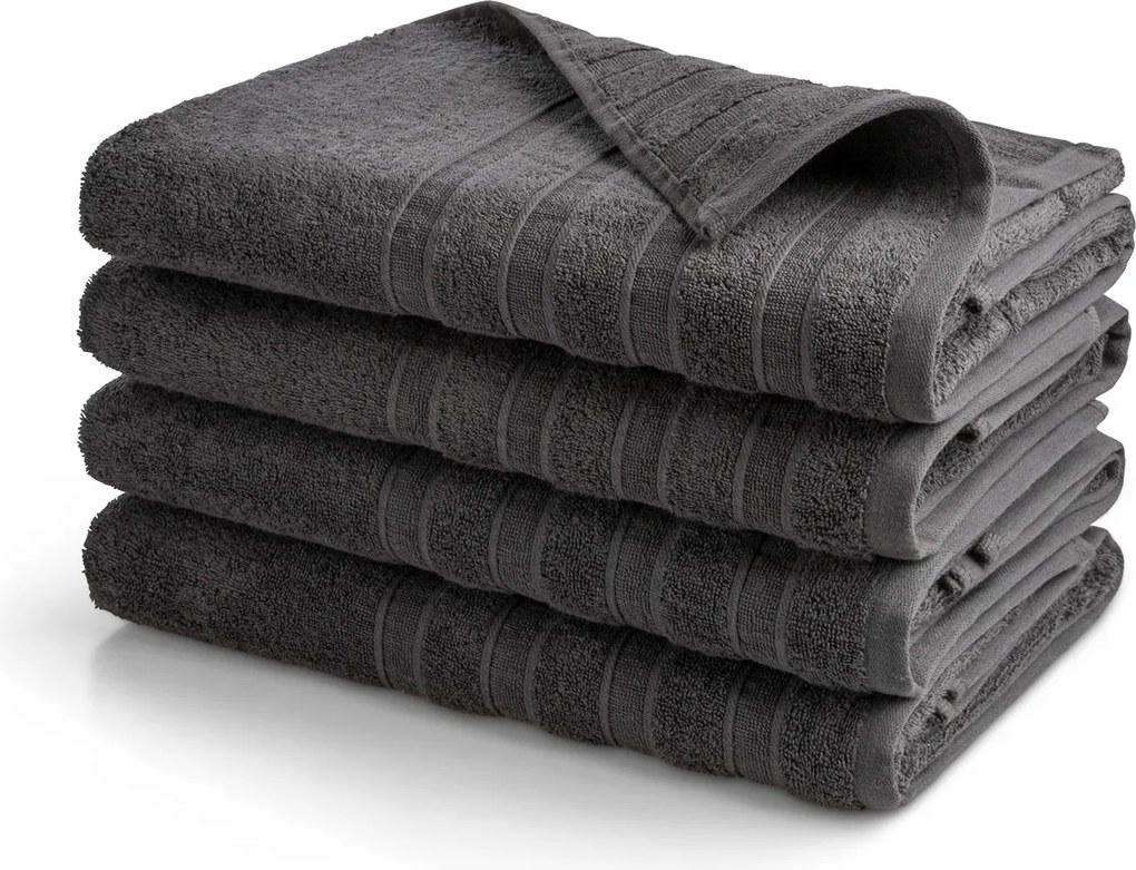 Handdoek DoubleLife Recycled Cotton Collectie– 4 stuks – 70×140 – anthracite