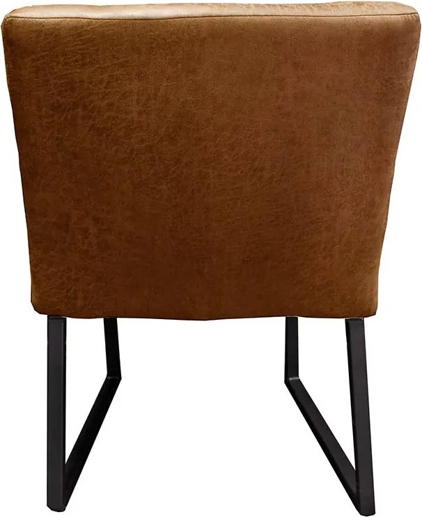 Eetkamerstoel - Hengelo - geschikt voor ronde tafel - lederlook Missouri cognac 03