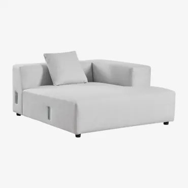 Rechter Chaise Longue Module Met Kussen Voor Modulaire Bank Bruna Stof Gris Glacial - Sklum