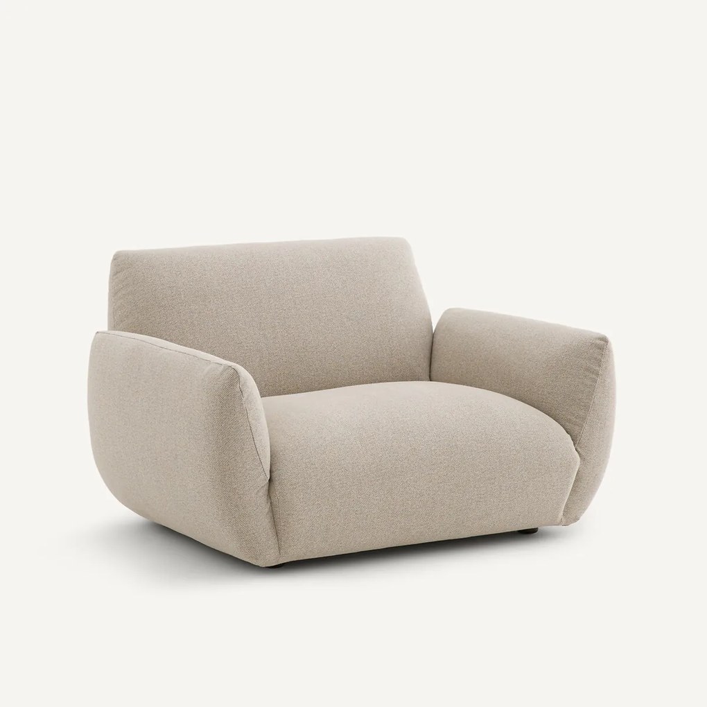 Fauteuil in structuurviscose en linnen, SPOGANO