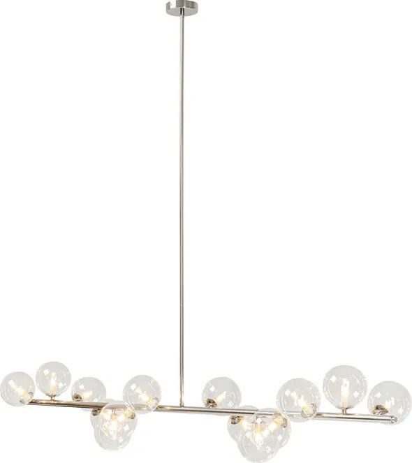 Hanglamp Breed Met Glazen Bollen Chroom