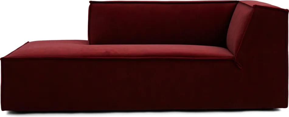 Rivièra Maison - The Jagger Chaise Lounge Left, velvet, vineyard burgundy - Kleur: rood