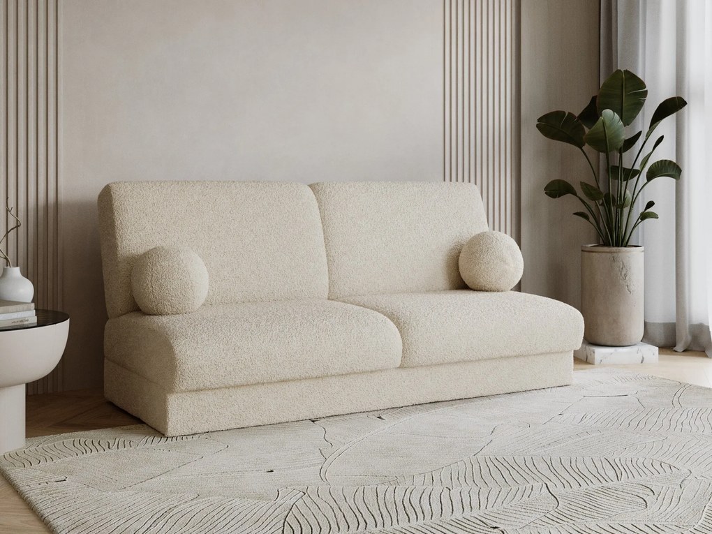 Slaapbank Bluefield 100, Aanwezig, Crème, 93x190x100cm, 60 kg, Poten: Afwezig