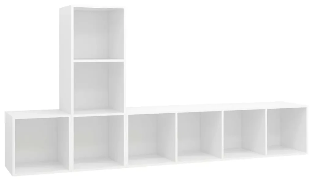 vidaXL 3-delige Tv-meubelset spaanplaat wit