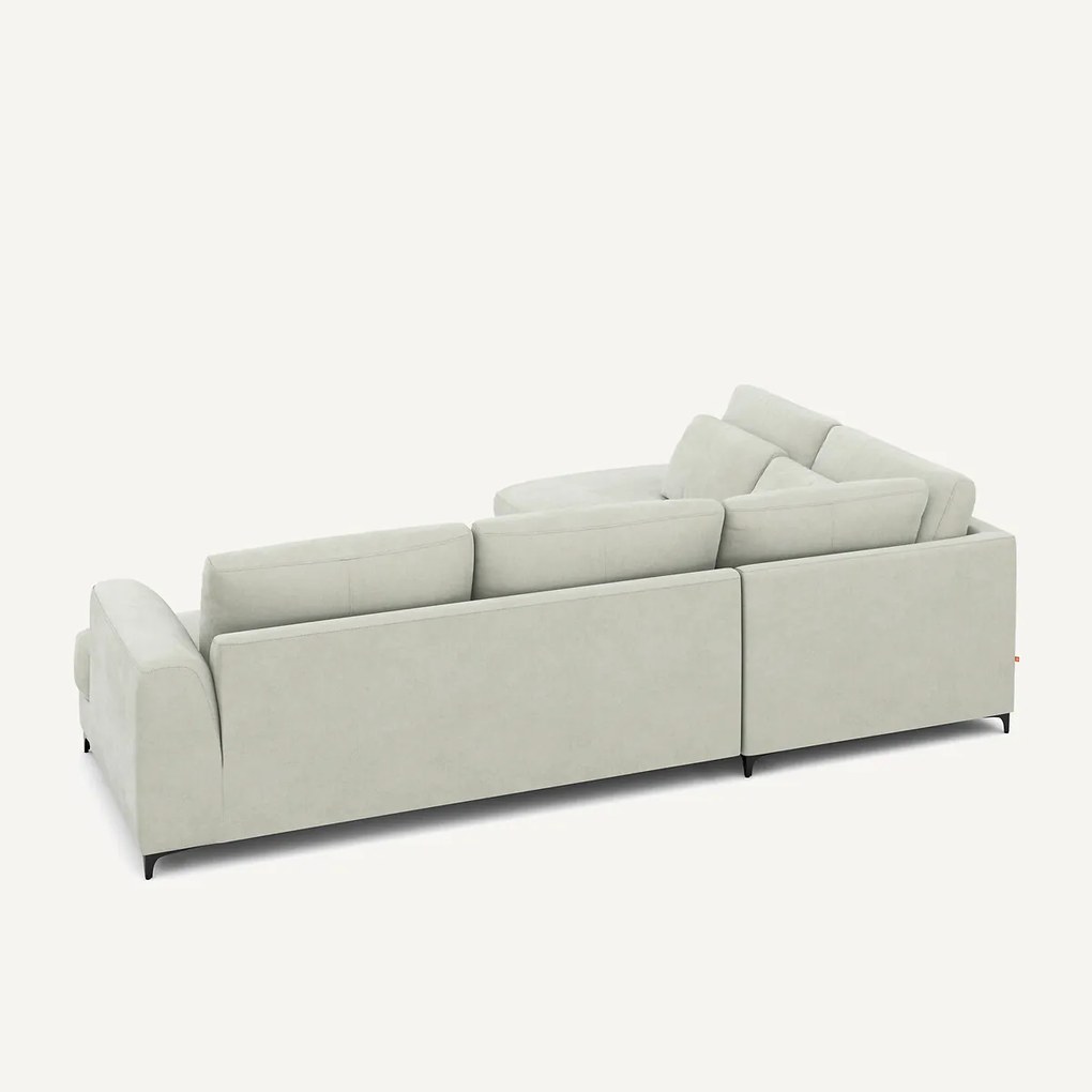 Omvormbare hoekbank links, stonewashed fluweel, Marsile