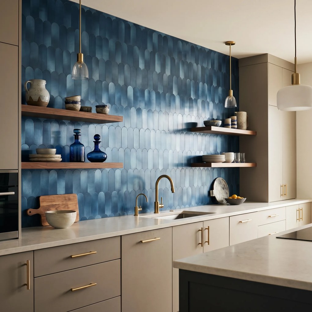 Zelfklevende Mozaïektegels Metaal | Arch Blauw | 28,8×29,8 cm | Keuken, Bad & WC