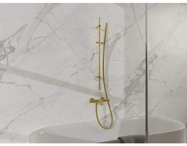 Fortifura Calvi Badkraan - met glijstangset - staafhanddouche - metalen doucheslang - geborsteld messing PVD (Goud) SW767490/SW720570/SW706206/SW720226