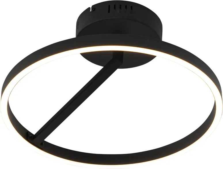 Design plafondlamp zwart incl. LED 3-staps dimbaar - Anello