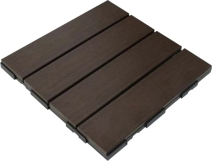 Terrastegel composiet co-extrusie Walnut click 30 x 30 cm