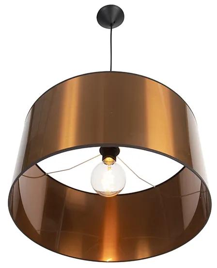 Eettafel / Eetkamer Design hanglamp zwart met koperen kap 50 cm - Pendel Modern E27 rond Binnenverlichting Lamp