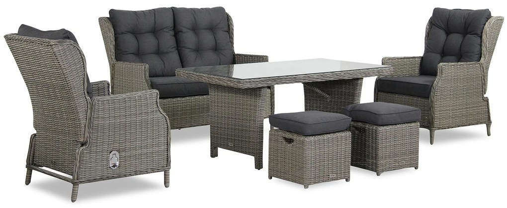 Loungeset tuin 6 personen Wicker Grijs Garden Collections New Castle