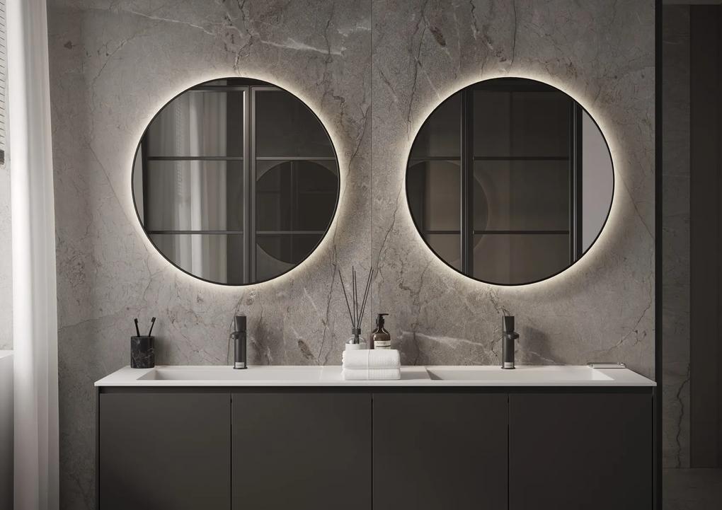 Martens Design Toronto spiegel met LED verlichting, spiegelverwarming en sensor 80cm mat zwart