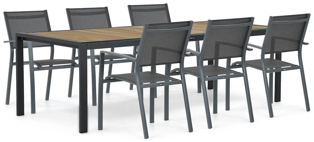 Tuinset 6 personen 240 cm Aluminium Grijs Lifestyle Garden Furniture Sella/Valence