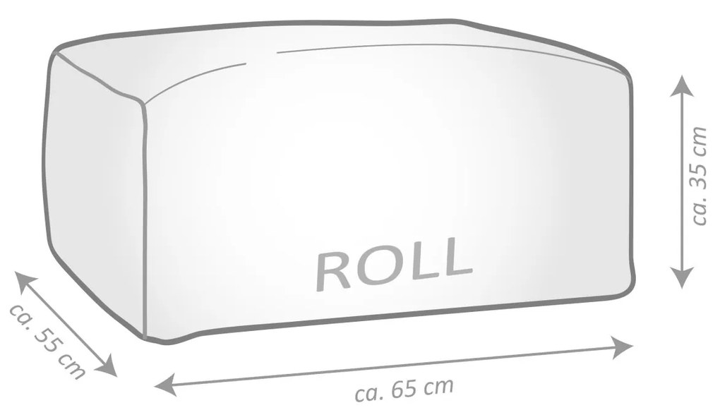 Poef Roll Shara - Lichtgrijs