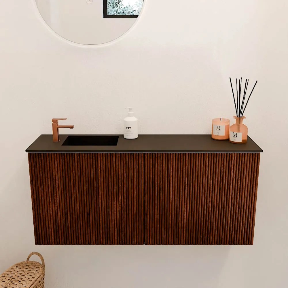 Mondiaz Joya 90cm toiletmeubel ruby met wastafel faye links 1 kraangat urban