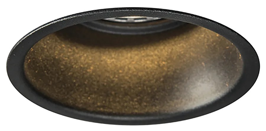 Set van 12 moderne inbouwspots zwart - Dept