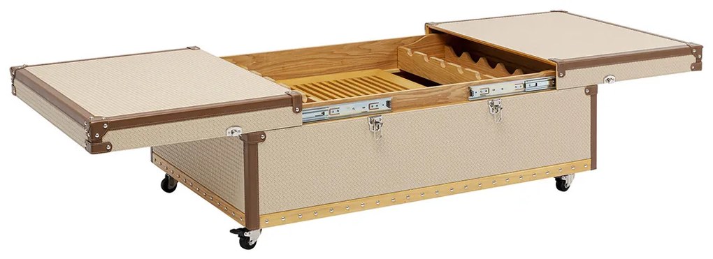 Koffer Salontafel Op Wielen - 120 X 75cm.