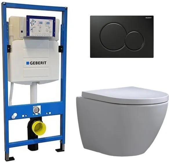 Geberit UP 320 Toiletset - Inbouw WC Hangtoilet Wandcloset - Shorty Sigma-01 Zwart