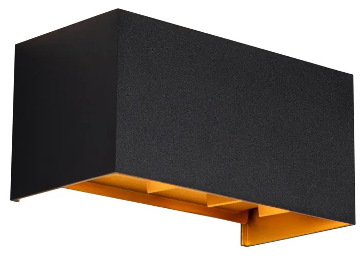 Buiten wandlamp zwart met goud incl. LED 4-lichts IP54 - Edwin