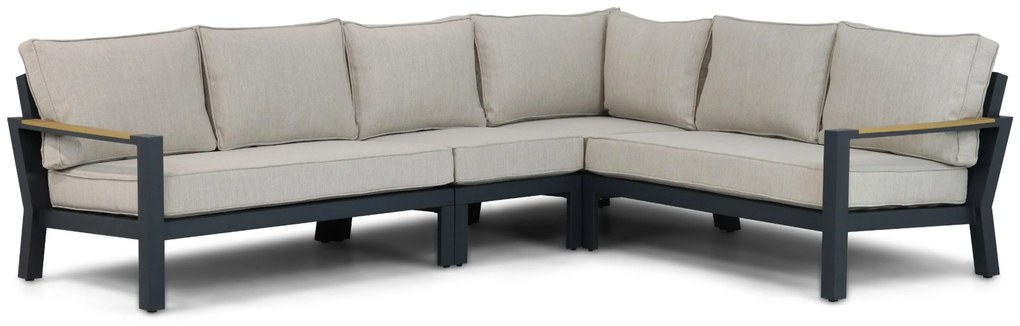 Hoek loungeset 6 personen Aluminium/Polywood (teakfinish) Grijs Lifestyle Garden Furniture Bilbao