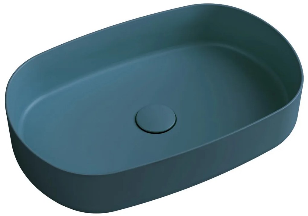 Isvea Infinity Oval waskom 55x36cm mat petrol