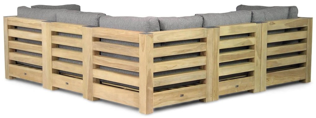 Hoek loungeset 4 personen Teak Old teak greywash Santika Furniture Santika