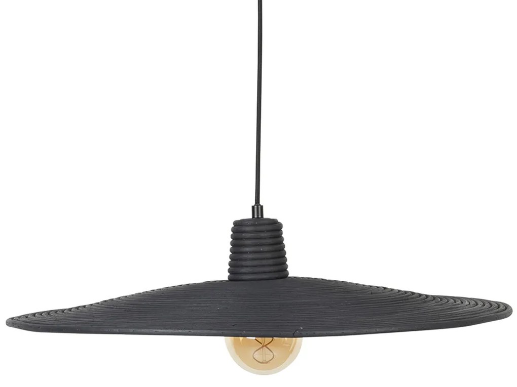Zuiver Balance L Ronde Hanglamp Zwart Rotan 60 Cm